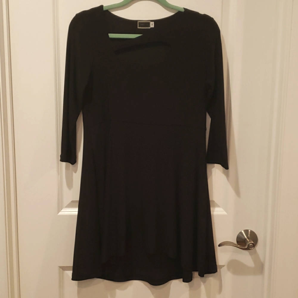 Simpli Black Peep Hole Polyester/Spandex Top